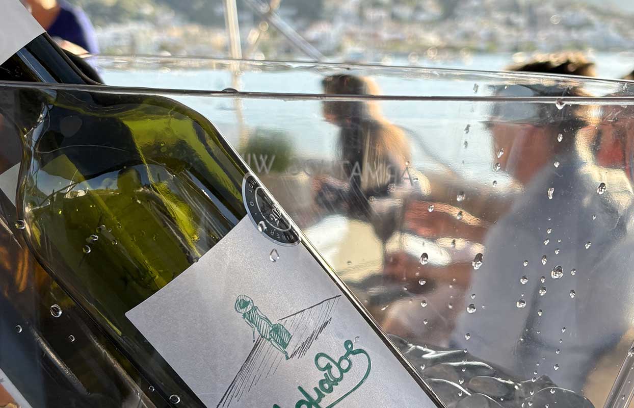 Φίλοι μοιράζονται στιγμές και απολαμβάνουν Άρμαθος εν πλω, σε ιδιωτικό ταξίδι αναψυχής.